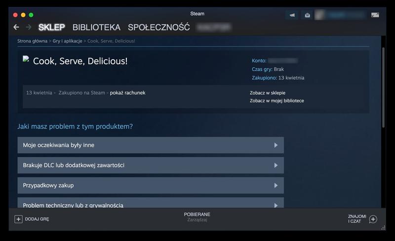 Zwrot DLC na Steam