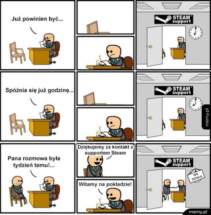 Kontakt z supportem Steam