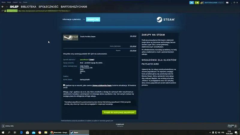 Kod portfela Steam