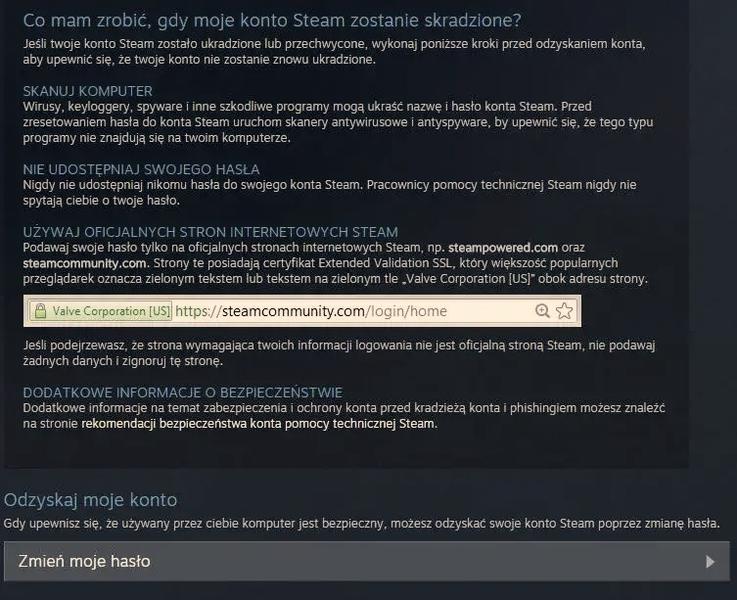 Odzyskiwanie dostępu do konta