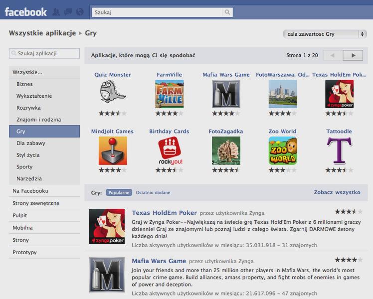Usuwanie gier na Facebooku